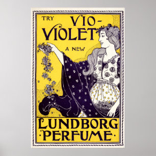 Pôster Anúncio do perfume de Nouveau 1895 da arte por