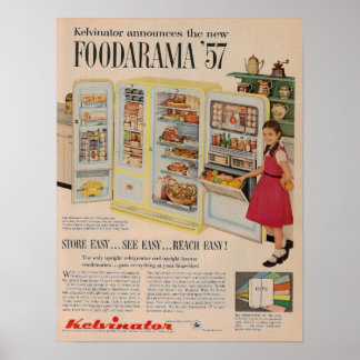 Poster Anúncio do refrigerador 1957