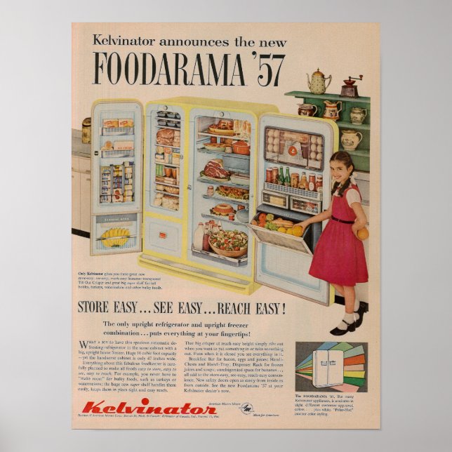 Poster Anúncio do refrigerador 1957 (Frente)