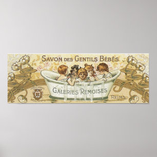 Poster Anúncio do sabão do bebê do vintage