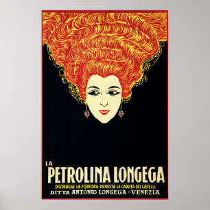 Poster Anúncio do Shampoo La PETROLINA LONGEGA 1920