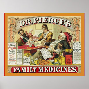 Poster Anúncio do vintage do ~ das medicinas de família