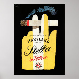 Poster Anúncio do Vintage para o filtro de cigarros da M