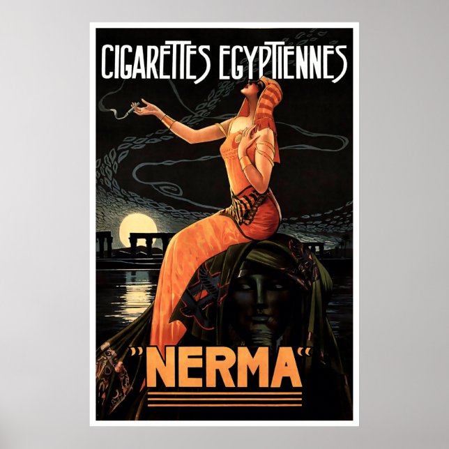 Poster Anúncio Egípcio Vintage Art Deco (Frente)