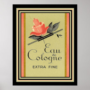 Poster Anúncio francês 16 x 20 da água de Colônia do
