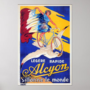 Poster Anúncio francês ALCYON BICYCLE Vintage Cycle Poste