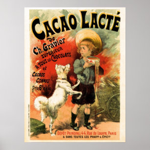 Poster Anúncio francês da bebida do chocolate quente do