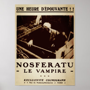 Poster Anúncio francês do compartimento de Nosferatu do
