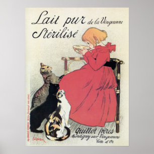 Pôster Anúncio francês do leite do nouveau da arte do