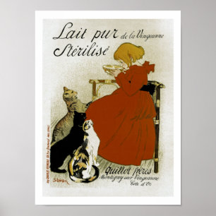 Poster Anúncio francês do leite do vintage