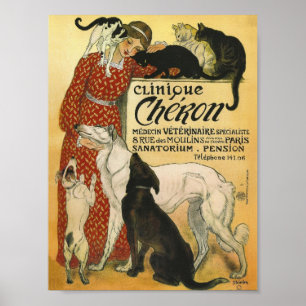 Pôster Anúncio francês do veterinário do vintage do