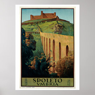 Poster Anúncio italiano do viagem do 1920 de Spoleto
