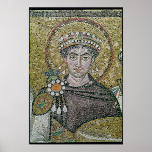 Pôster ANÚNCIO justiniano do imperador I c.547