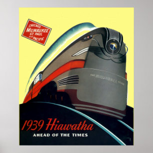 Poster Anúncio locomotivo do trem do art deco 1939 do