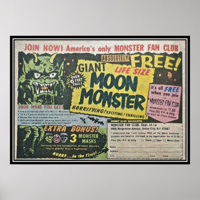 Poster Anúncio Monstro Gigante (Frente)