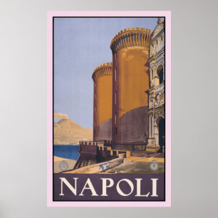 Pôster Anúncio Nápoles Italia do viagem de Litho do