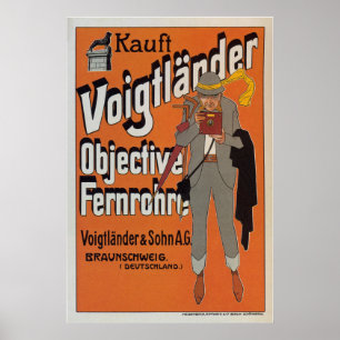Poster Anúncio objetivo da câmera do ~Vintage de
