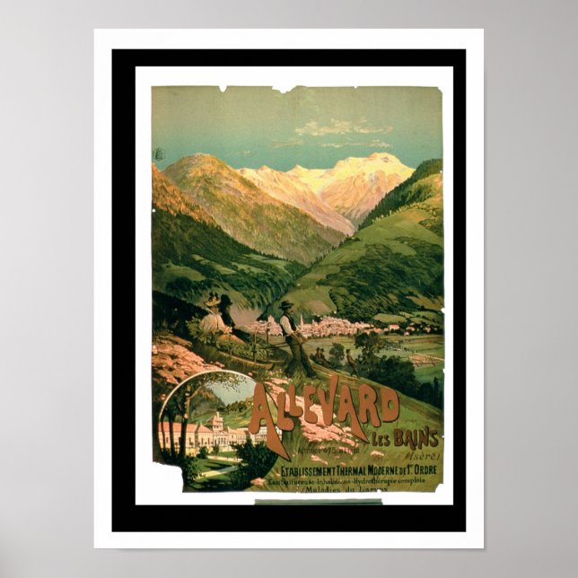 Poster Anúncio para "Allevard Les Bains", Isere (col (Frente)