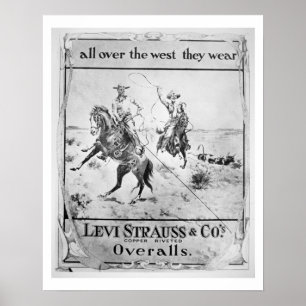 Poster Anúncio para Levi Strauss & Co, c.1900 (lito)