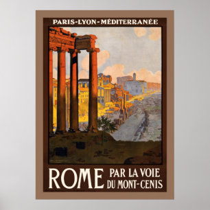 Poster Anúncio Paris Lyon Mediterranée do trem do vinta