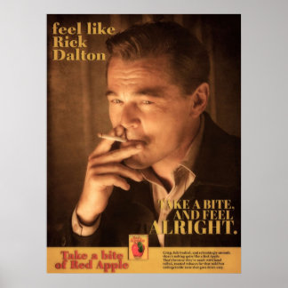 Poster Anúncio Rick Dalton Red Apple
