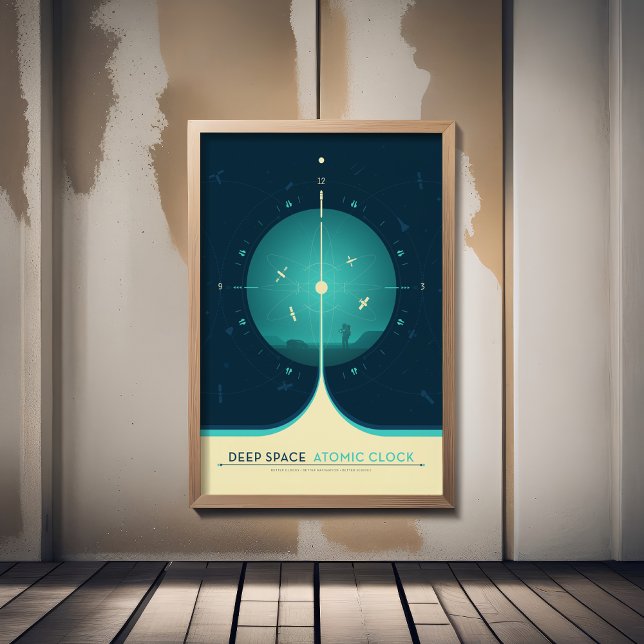 Poster Anúncio Sci-Fi, Relógio Atômica Azul, Espaço Profu (Criador carregado)