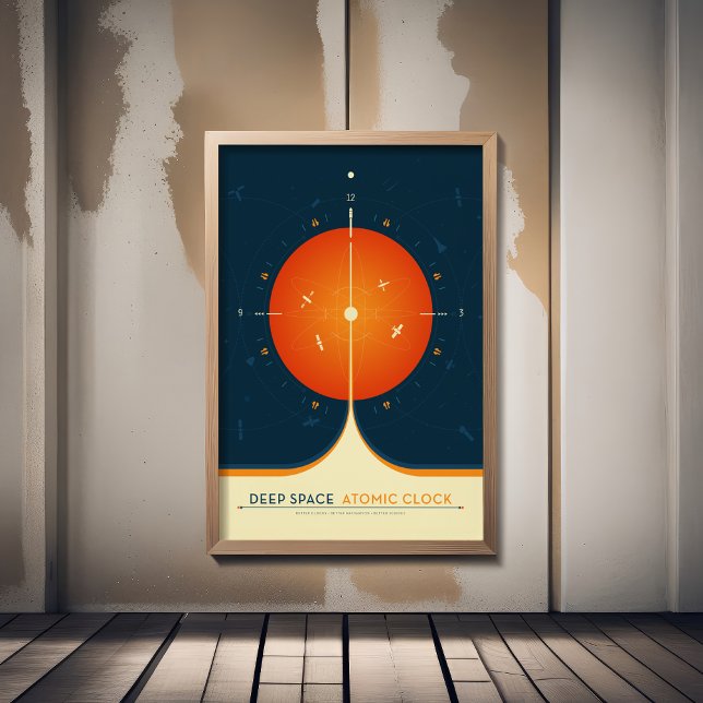Poster Anúncio Sci-Fi, Relógio Atômica Laranja, Espaço Pr (Criador carregado)
