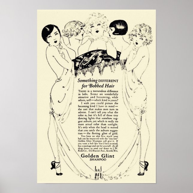 Poster Anúncio Shampoo do Ouro Vintage (Frente)