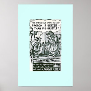 Poster Anúncio velho engraçado da escova de dentes: