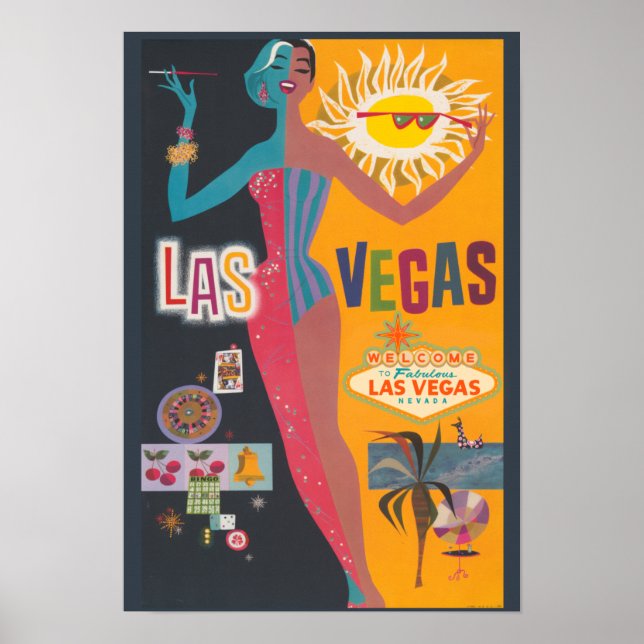 Poster Anúncio Viagem de Las Vegas (Frente)