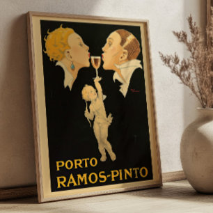 Poster Anúncio Vintage do Porto Ramos Pinto por Rene Vinc