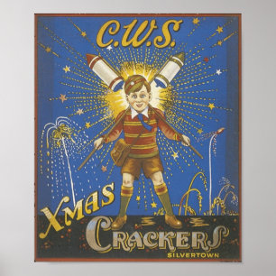Pôster Anúncio Vintage dos CWS Xmas Crackers