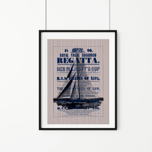Poster Anúncio Vintage Yacht Regatta