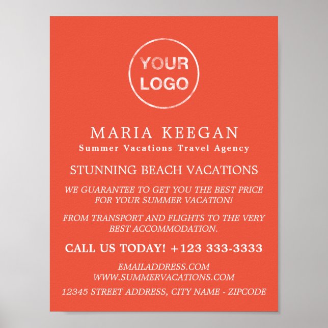 Poster Anúncios de agência de Viagem simples e modernos (Frente)