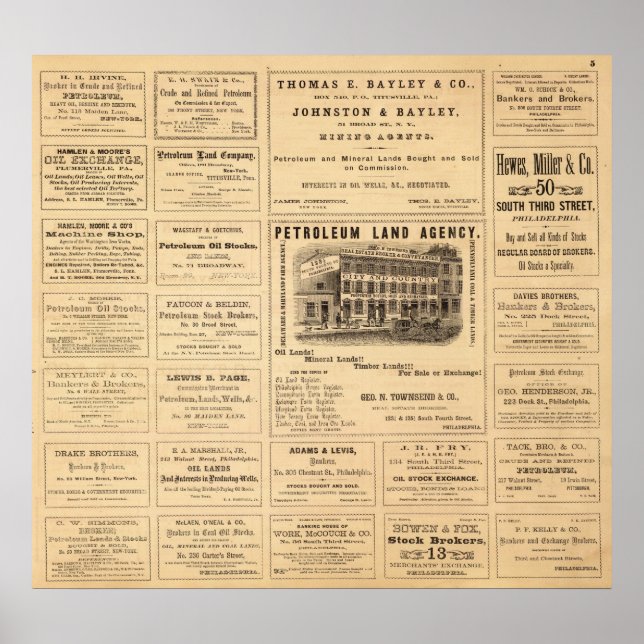 Poster Anúncios de New York e Pensilvânia Oil (Frente)