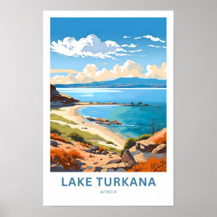 Poster Anúncios impressos de viagem no Lago Turkana Afric