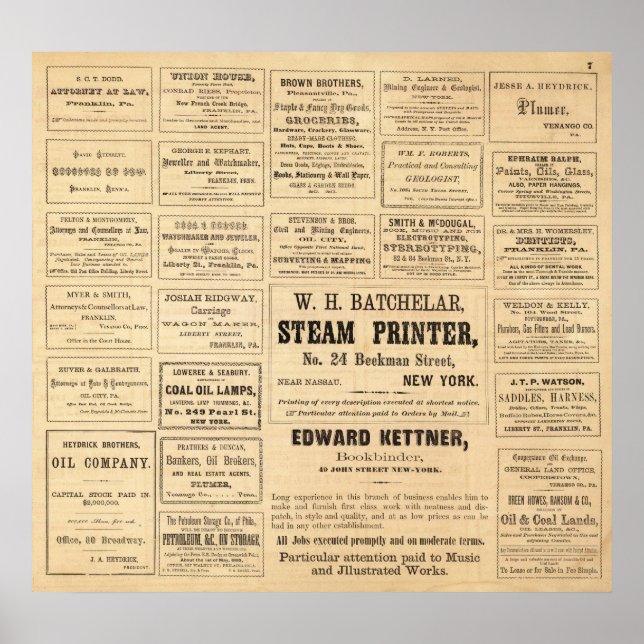 Pôster Anúncios para petróleo (Frente)