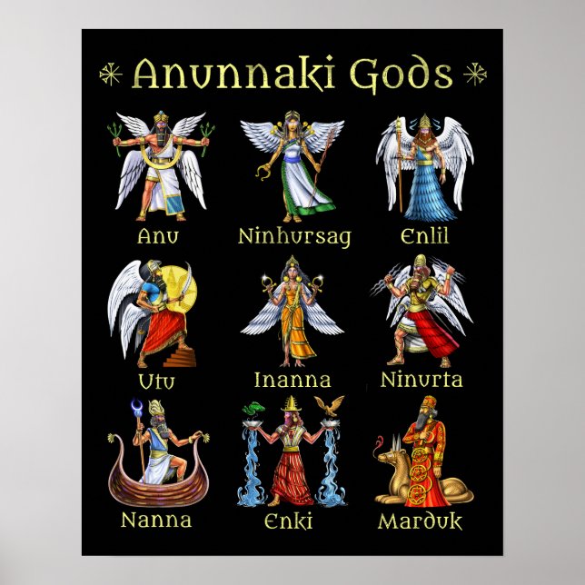 Poster Anunnaki Sumerian Mythology Gods (Frente)