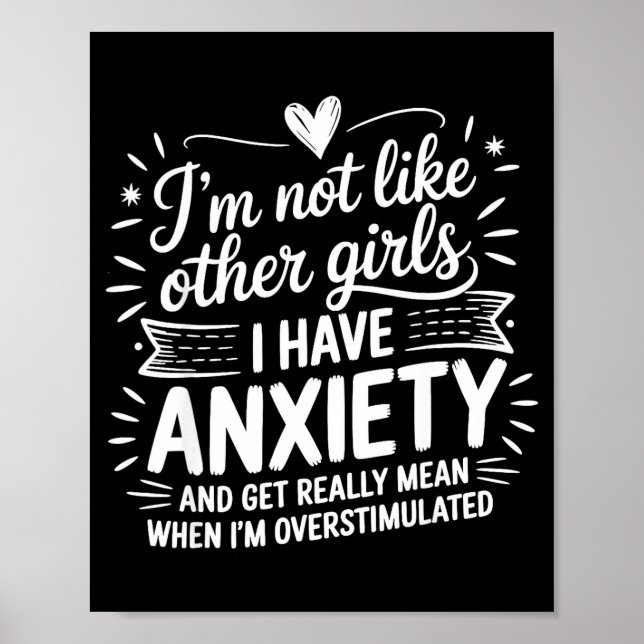 Poster Anxiety Humor For Women With Overstimulation  (Frente)