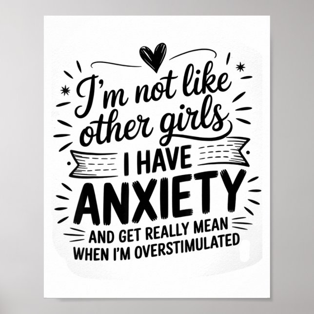 Poster Anxiety Humor For Women With Overstimulation  (Frente)