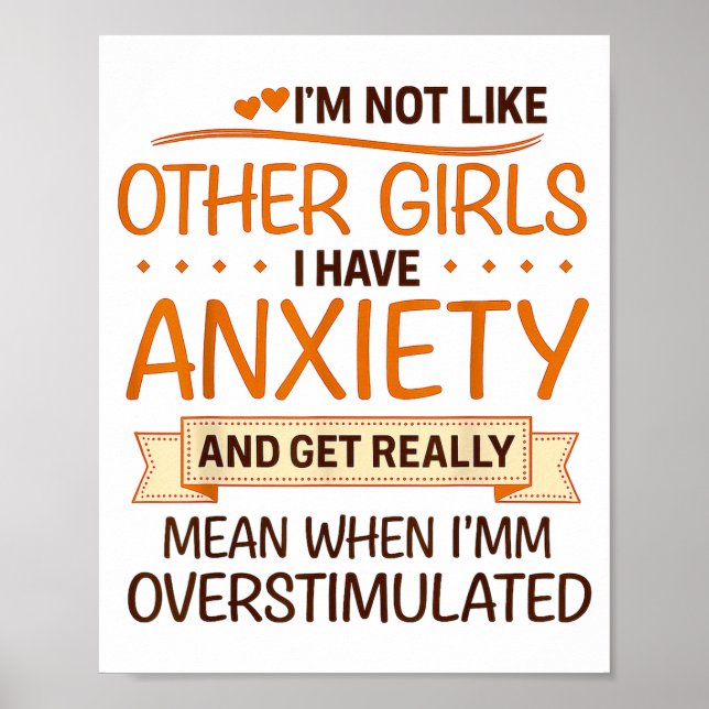 Poster Anxiety Humor For Women With Overstimulation  (Frente)