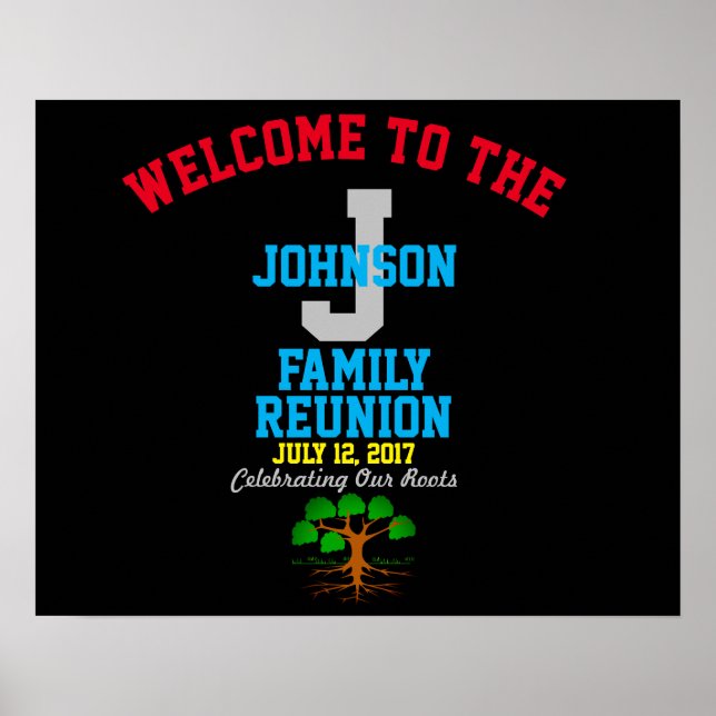 Poster Any Name Family Reunion with Any Date - (Frente)