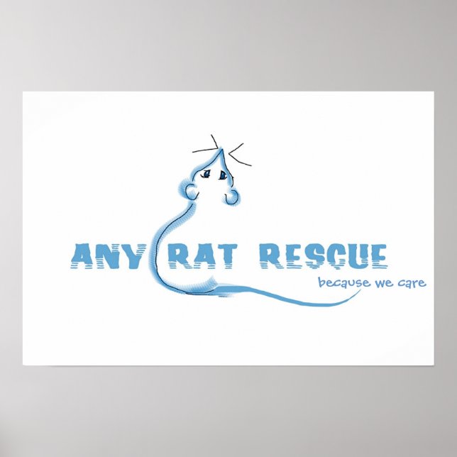 Poster Any Rat Rescue - Blue Logo (Frente)