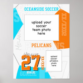 Poster ANY team colors soccer team + athlete photo