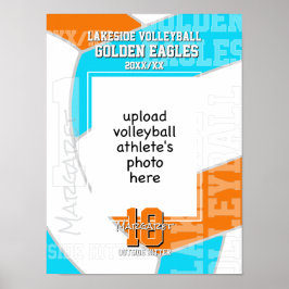 Poster ANY team colors volleyball player photo