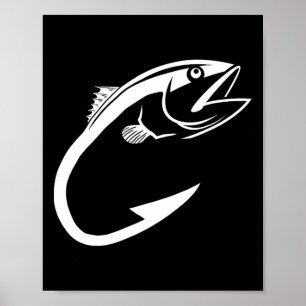 Poster Anzol de Atum Pescador Minimalista Amante da Pesca