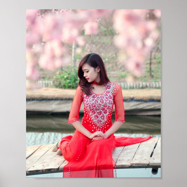 Poster Ao Dai Tradicional Vietname (Frente)