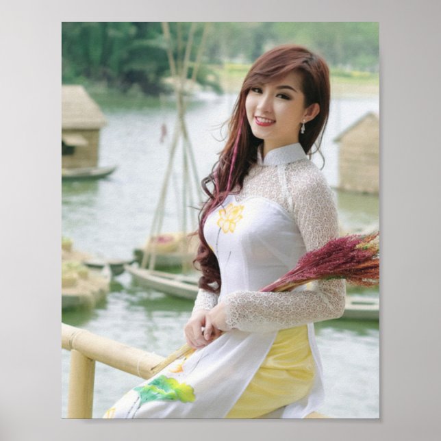 Poster Ao Dai Tradicional Vietname (Frente)