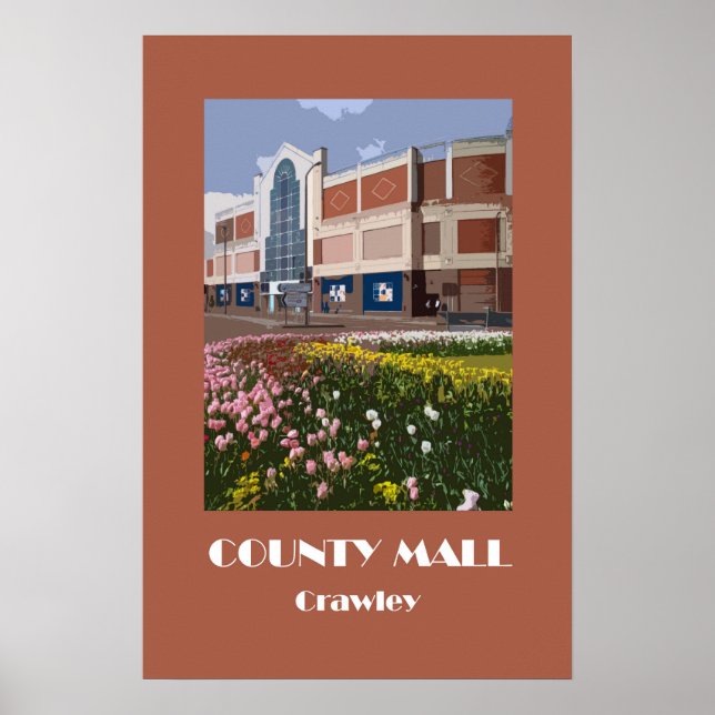 Poster ao estilo retrô de Crawley (Frente)