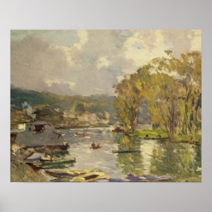 Pôster Ao longo do Seine em Meudon, c.1893 (óleo em